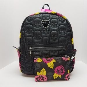 Betsey Johnson Skulls Backpack